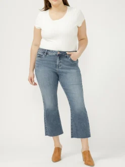 Elyse Mid Rise Kick Flare Luxe Stretch Jeans Plus Size