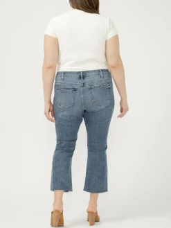 Elyse Mid Rise Kick Flare Luxe Stretch Jeans Plus Size