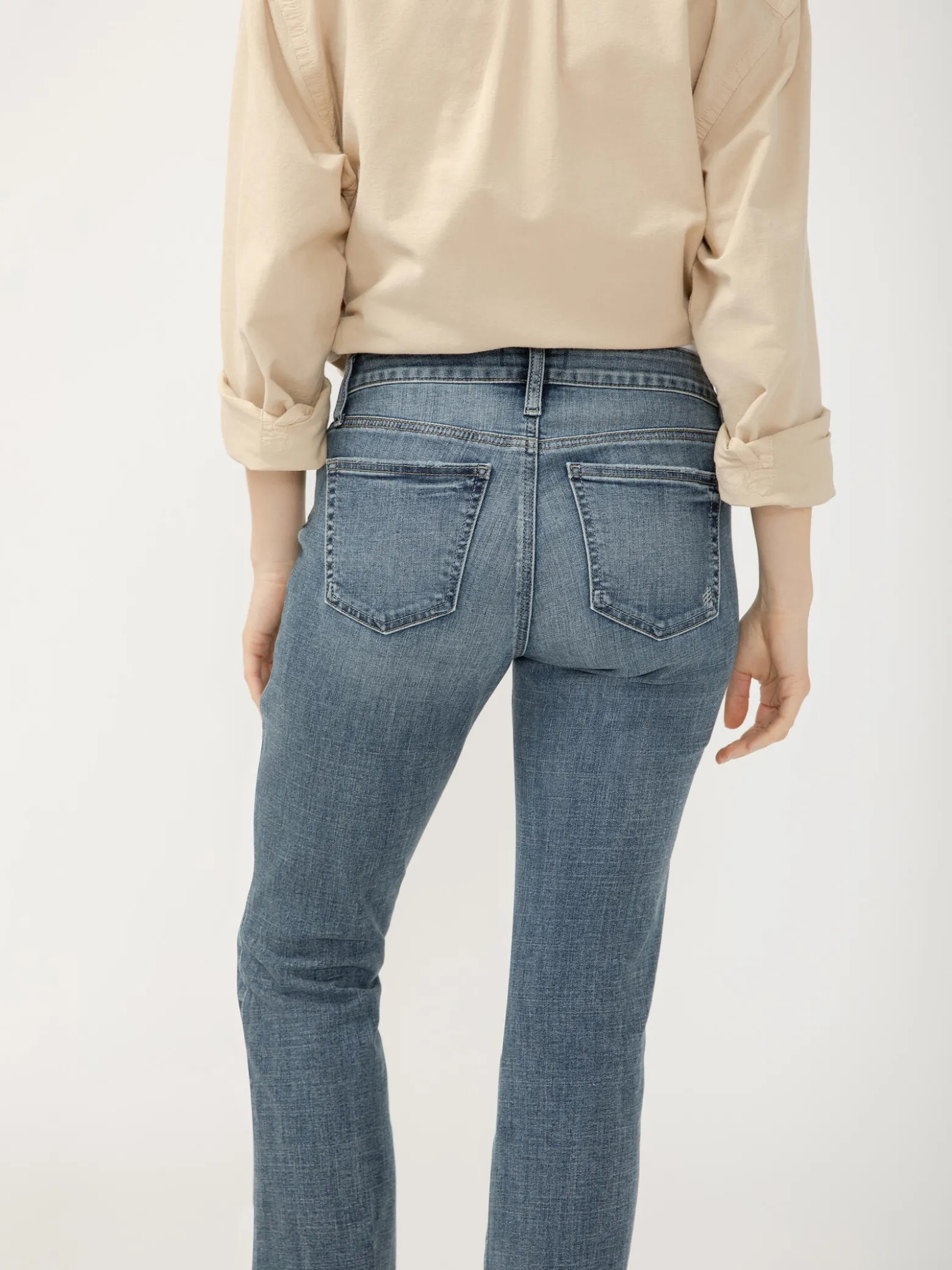 Elyse Mid Rise Kick Flare Luxe Stretch Jeans