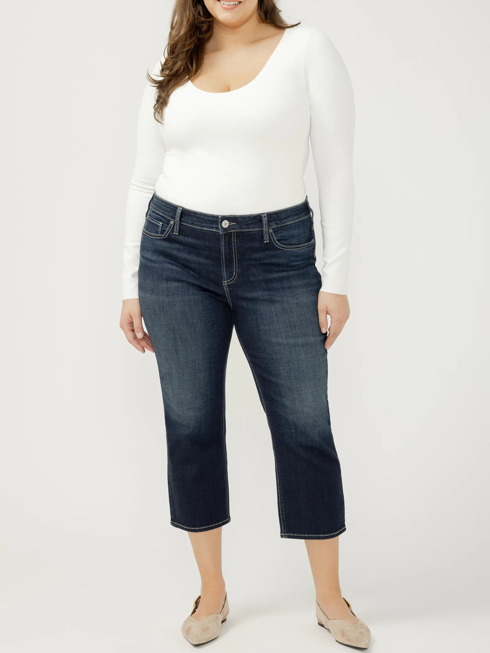 Elyse Mid Rise Luxe Stretch Capri Plus Size