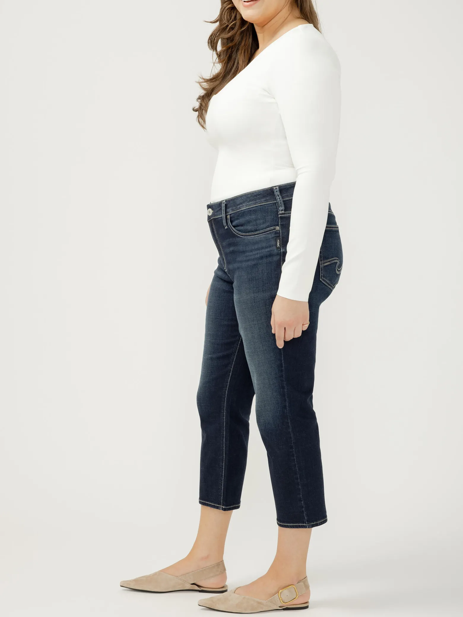Elyse Mid Rise Luxe Stretch Capri Plus Size