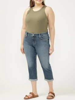 Elyse Mid Rise Luxe Stretch Capri Plus Size