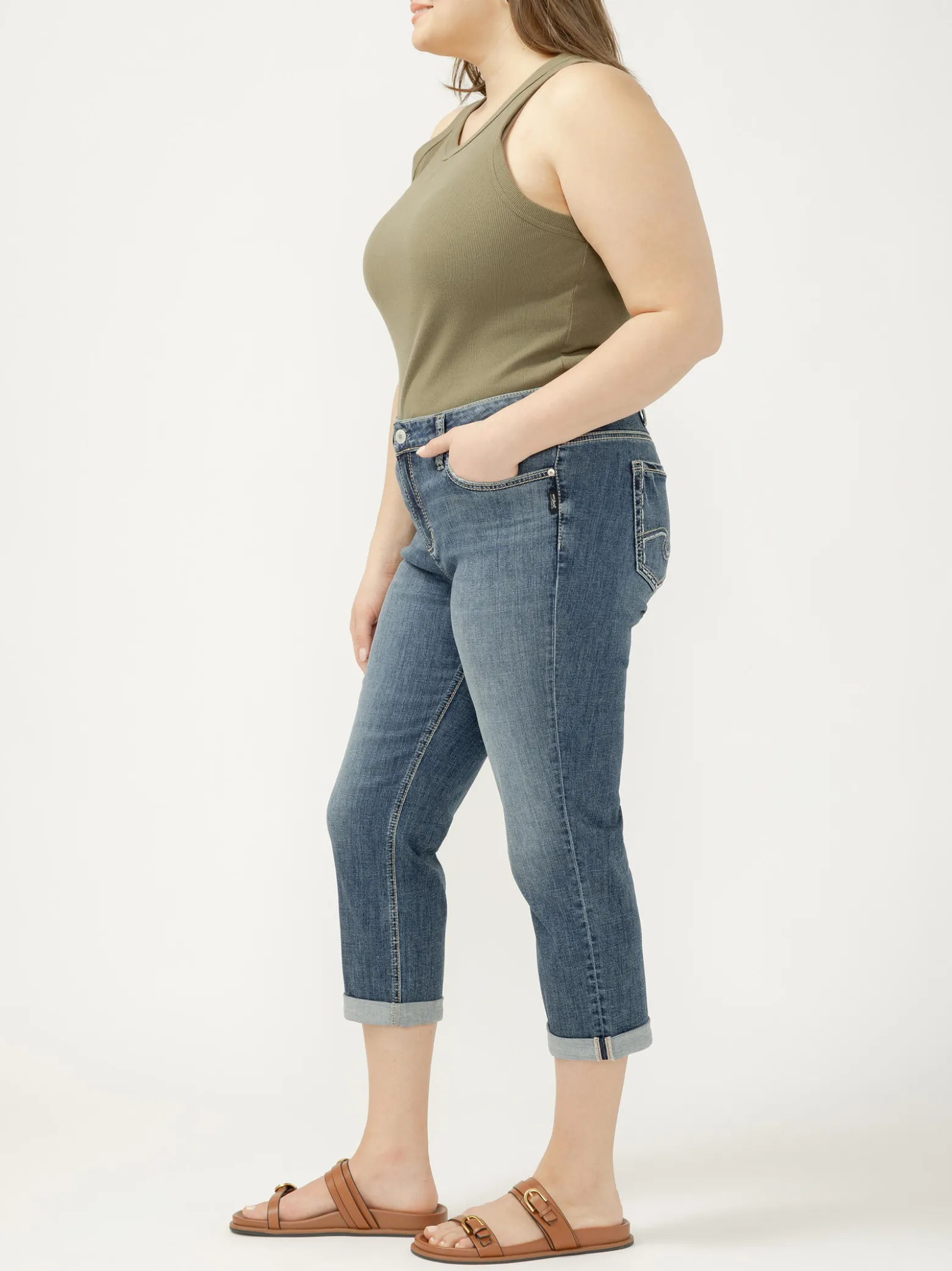 Elyse Mid Rise Luxe Stretch Capri Plus Size