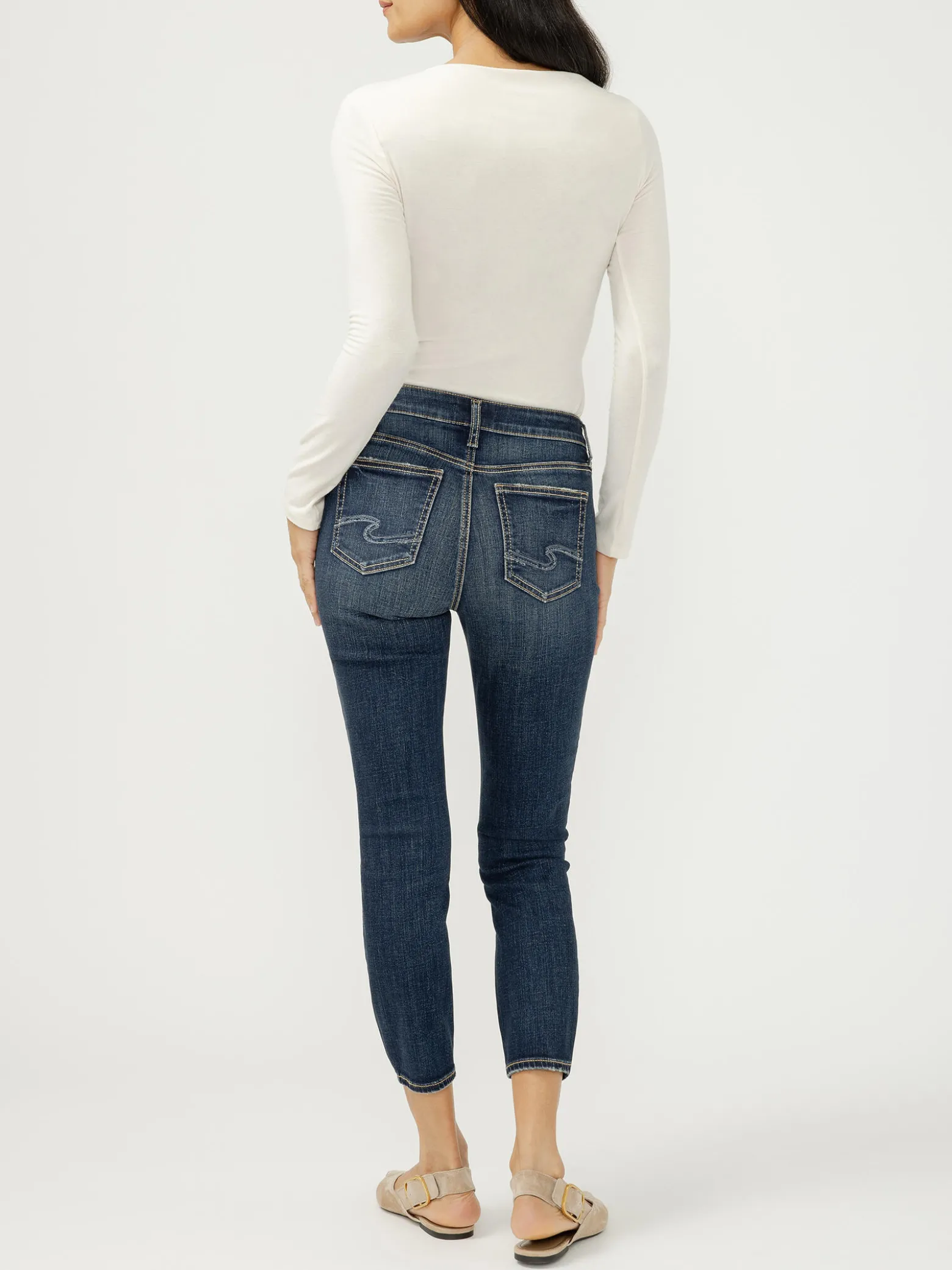Elyse Mid Rise Skinny Crop Jeans