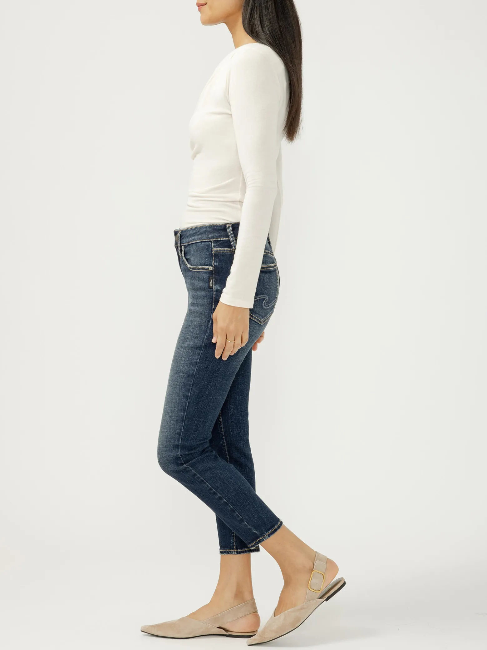 Elyse Mid Rise Skinny Crop Jeans