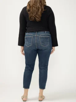 Elyse Mid Rise Skinny Cropped Luxe Stretch Jeans Plus Size