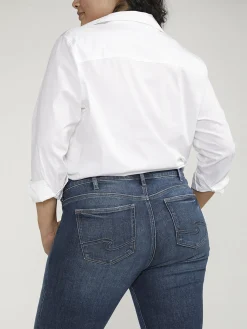 Elyse Mid Rise Slim Bootcut Jeans Plus Size