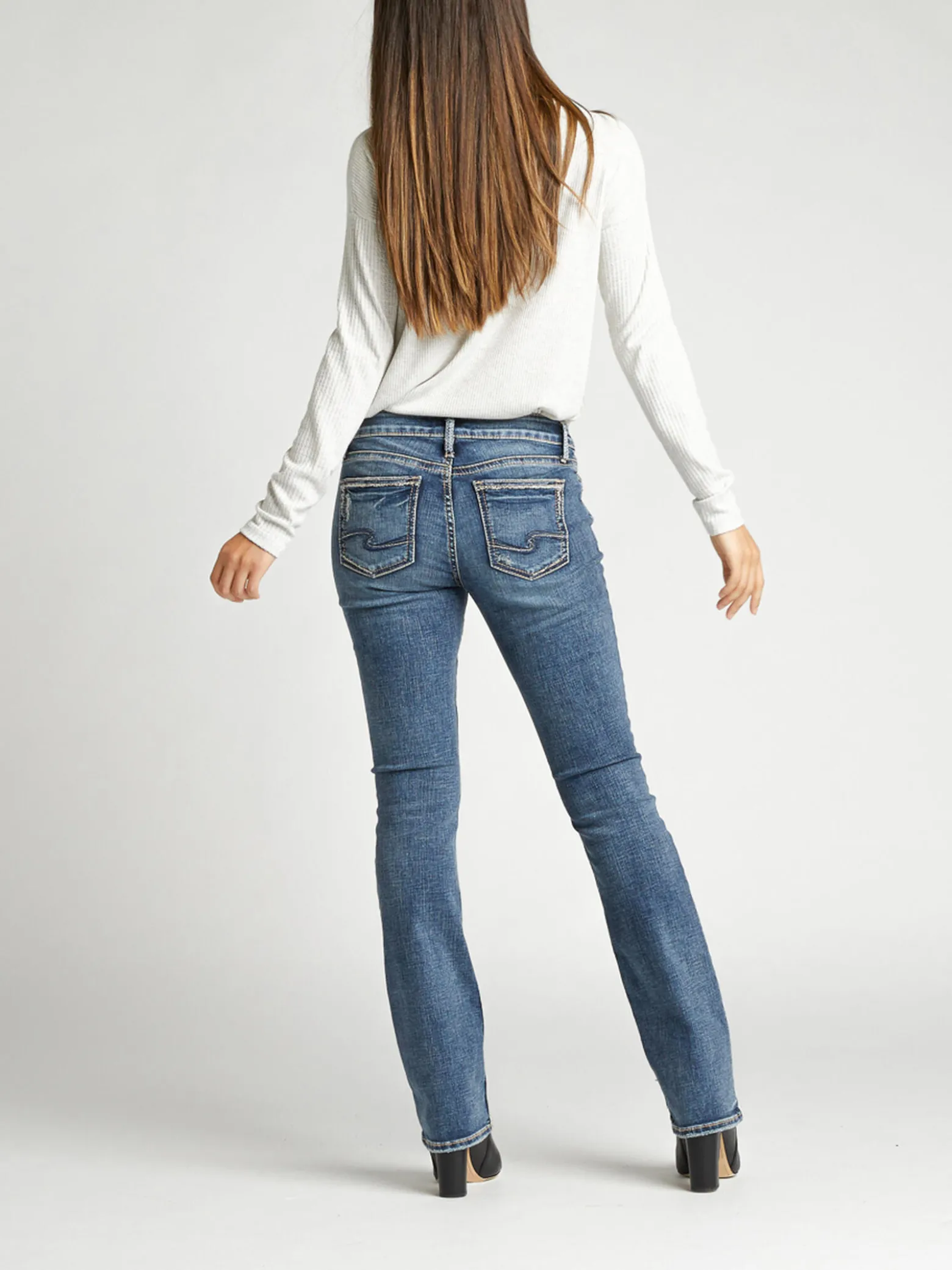 Elyse Mid Rise Slim Bootcut Jeans