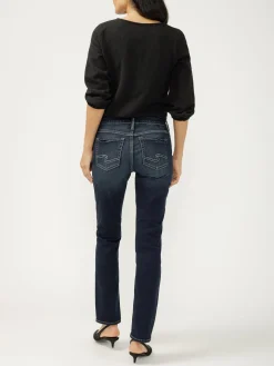 Elyse Mid Rise Straight Leg Luxe Stretch Jeans