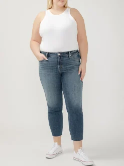 Elyse Mid Rise Straight Leg Ankle Jeans Plus Size