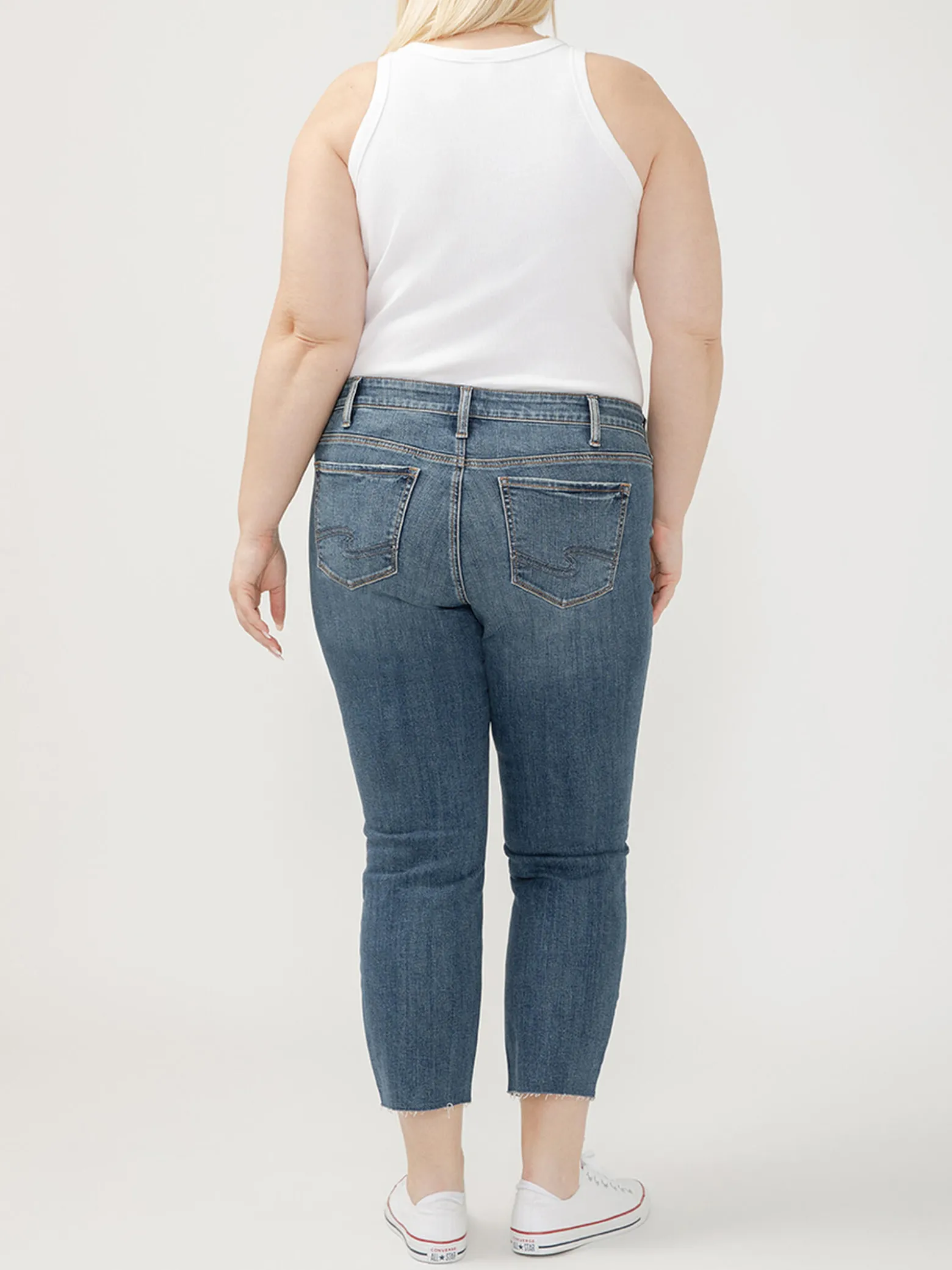 Elyse Mid Rise Straight Leg Ankle Jeans Plus Size