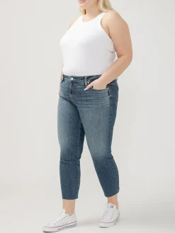 Elyse Mid Rise Straight Leg Ankle Jeans Plus Size