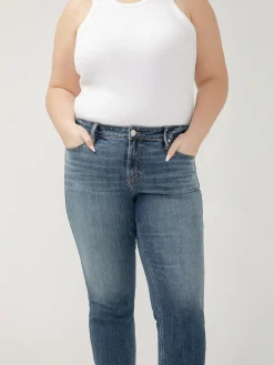 Elyse Mid Rise Straight Leg Ankle Jeans Plus Size