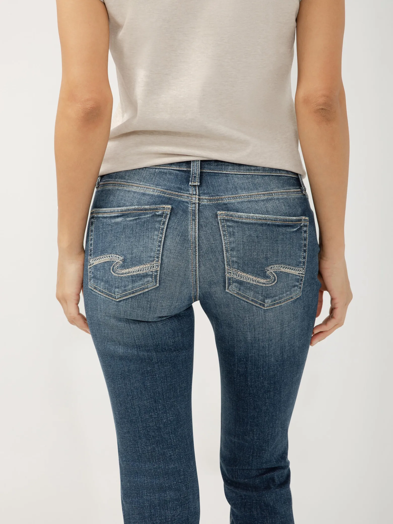 Elyse Mid Rise Straight Leg Jeans