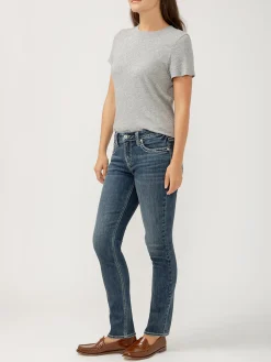 Elyse Mid Rise Straight Leg Jeans