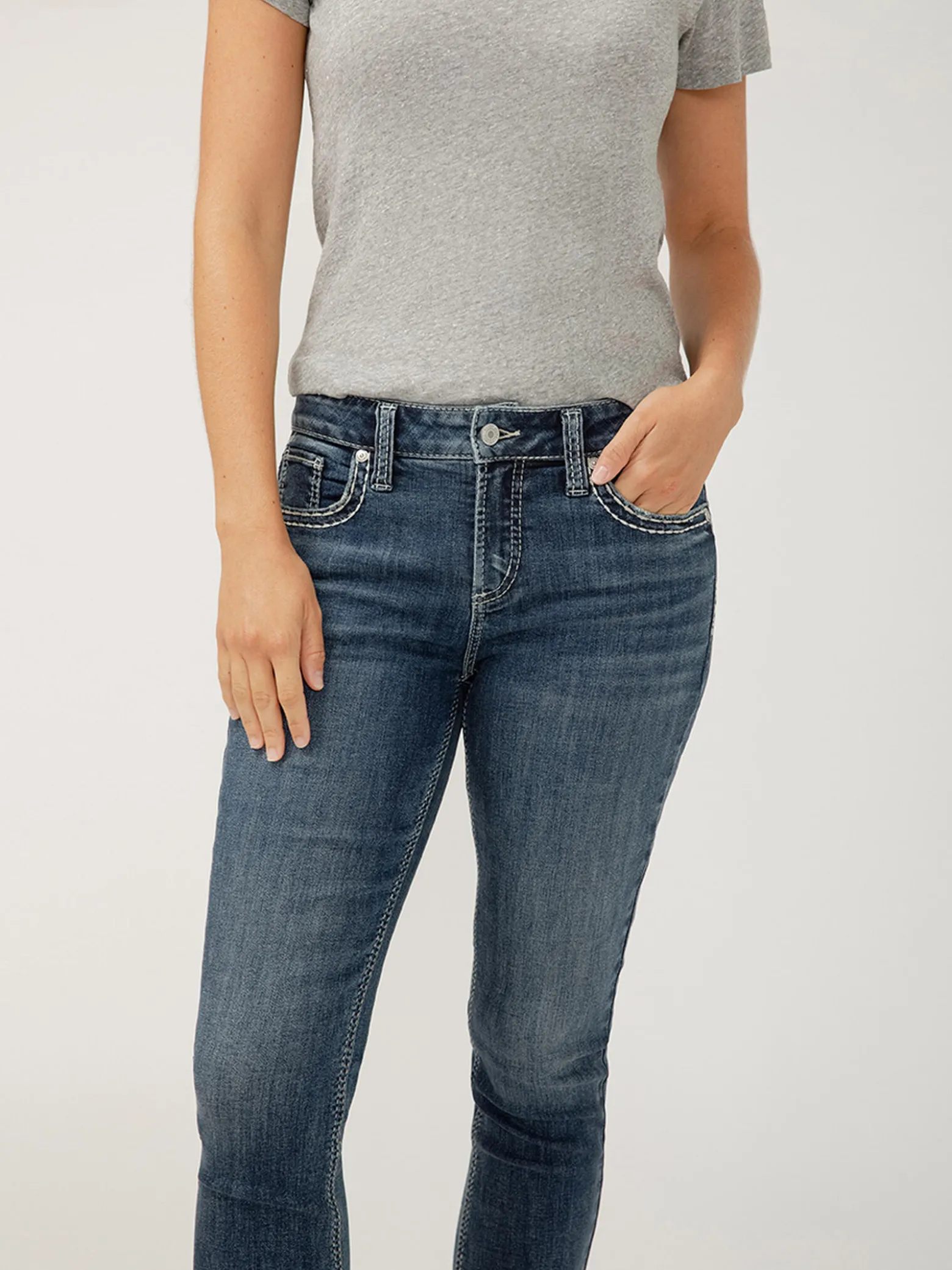 Elyse Mid Rise Straight Leg Jeans