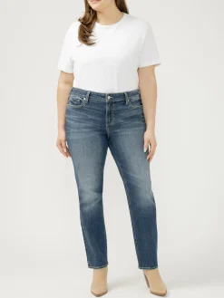 Elyse Mid Rise Straight Leg Jeans Plus Size