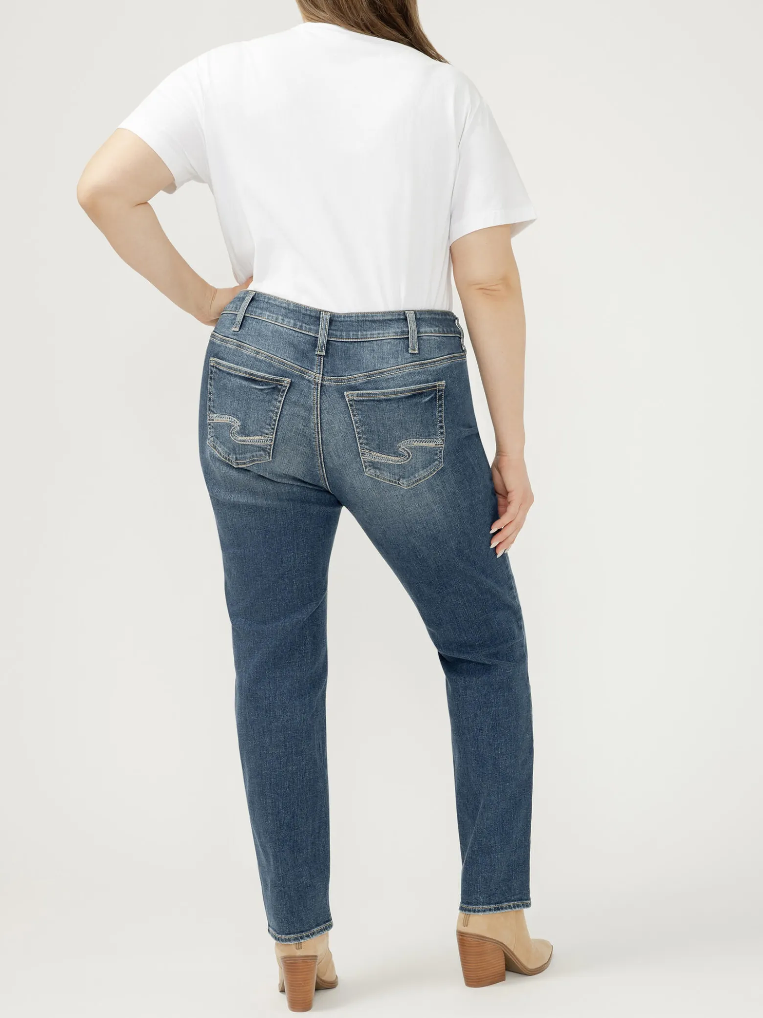 Elyse Mid Rise Straight Leg Jeans Plus Size