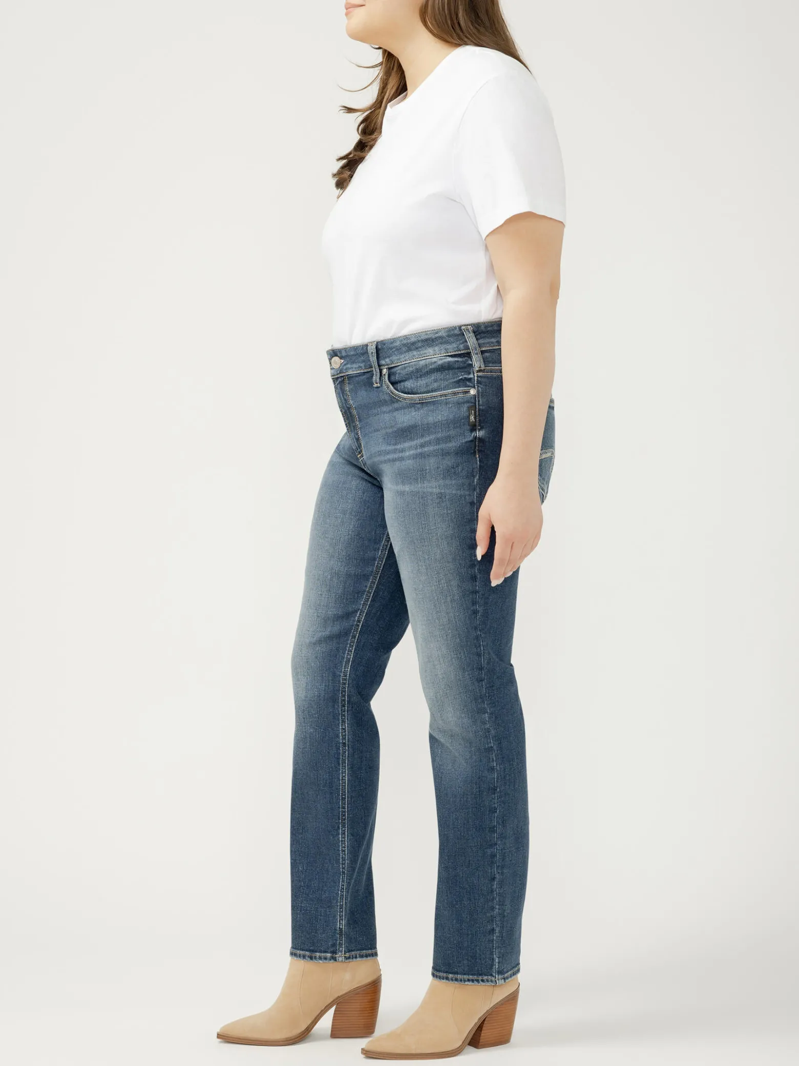 Elyse Mid Rise Straight Leg Jeans Plus Size