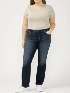 Elyse Mid Rise Straight Leg Luxe Stretch Jeans