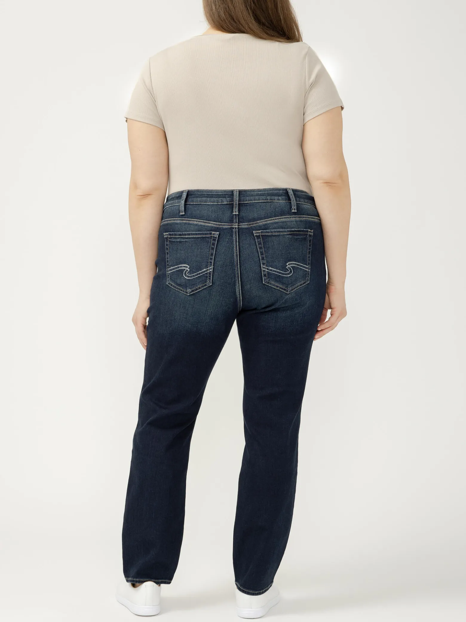 Elyse Mid Rise Straight Leg Luxe Stretch Jeans