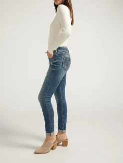 Girlfriend Mid Rise Skinny Leg Jeans