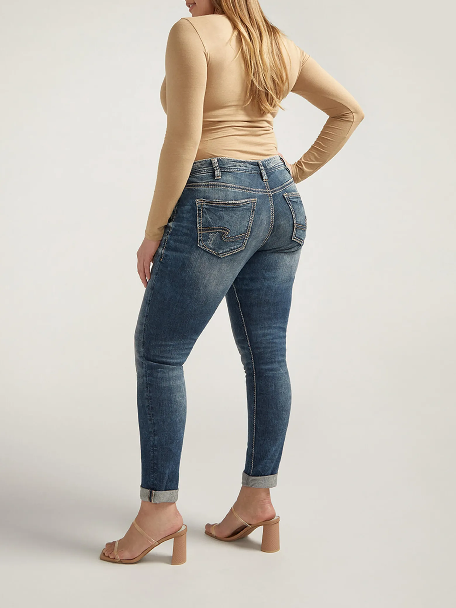 Girlfriend Mid Rise Skinny Leg Jeans Plus Size