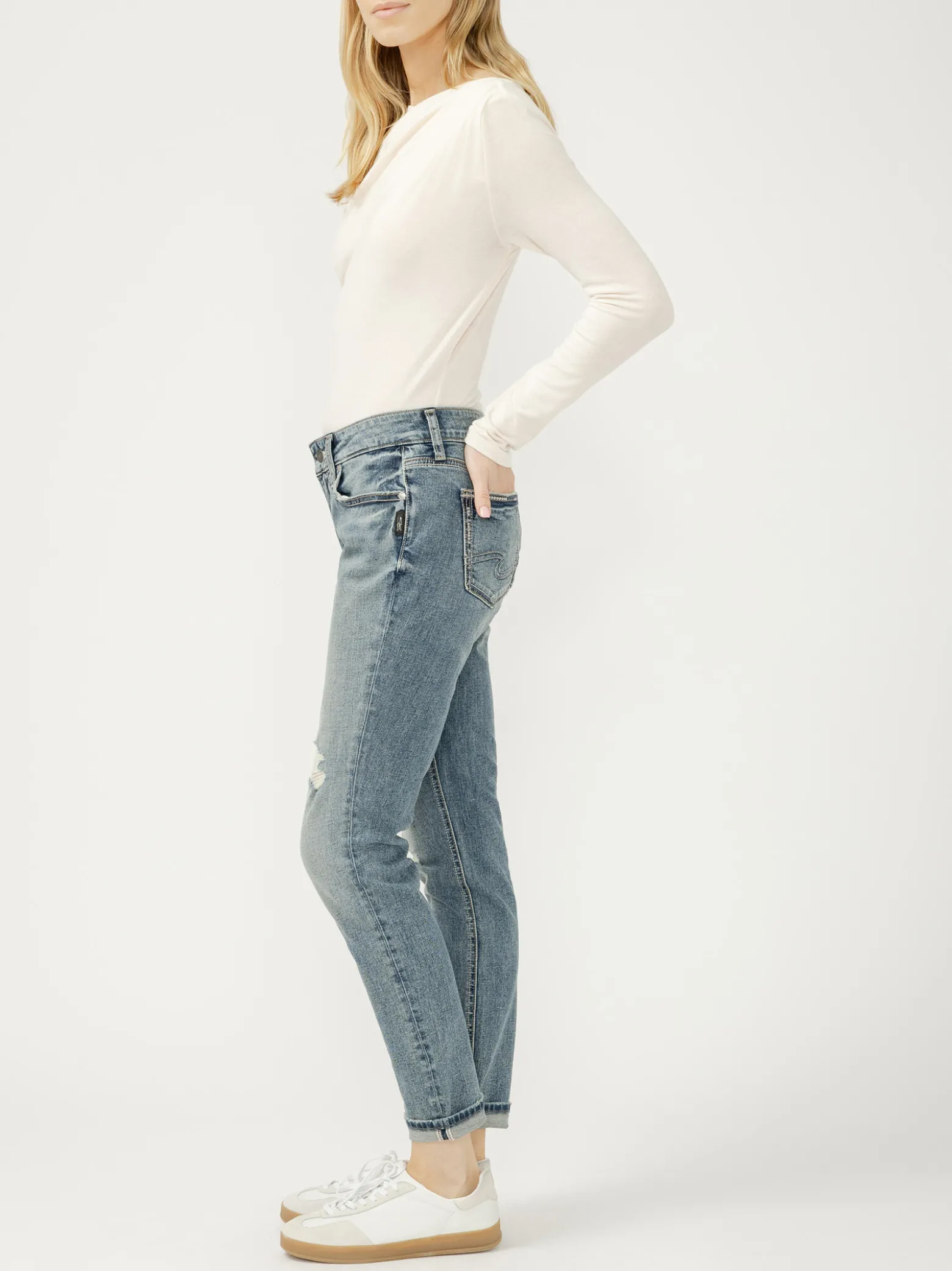 Girlfriend Mid Rise Skinny Leg Jeans