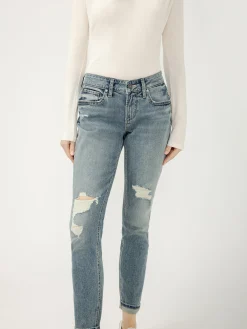 Girlfriend Mid Rise Skinny Leg Jeans