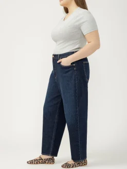 High Rise Arc Leg Jeans Plus Size