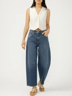 High Rise Barrel Leg Jeans