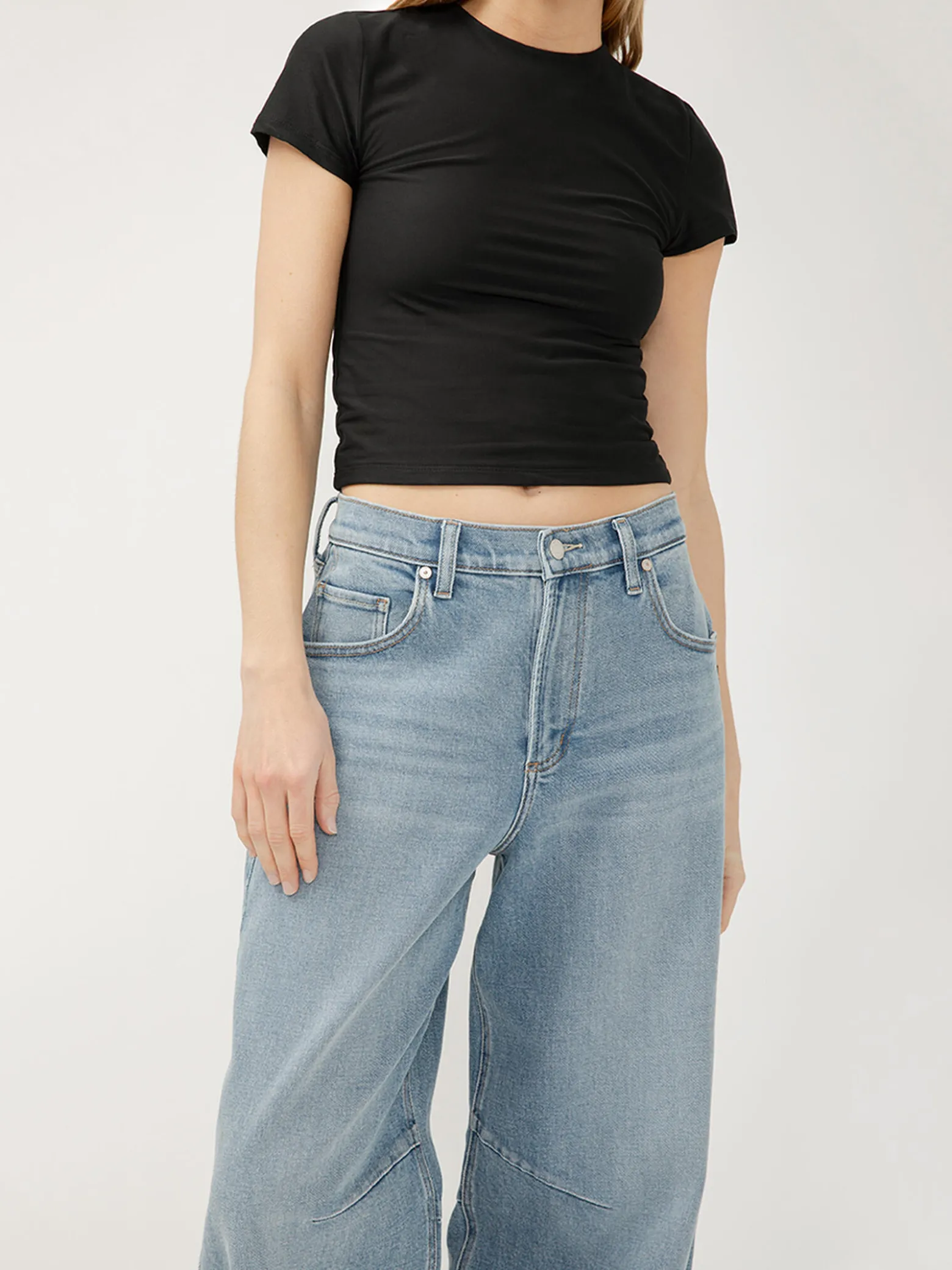 High Rise Barrel Leg Jeans