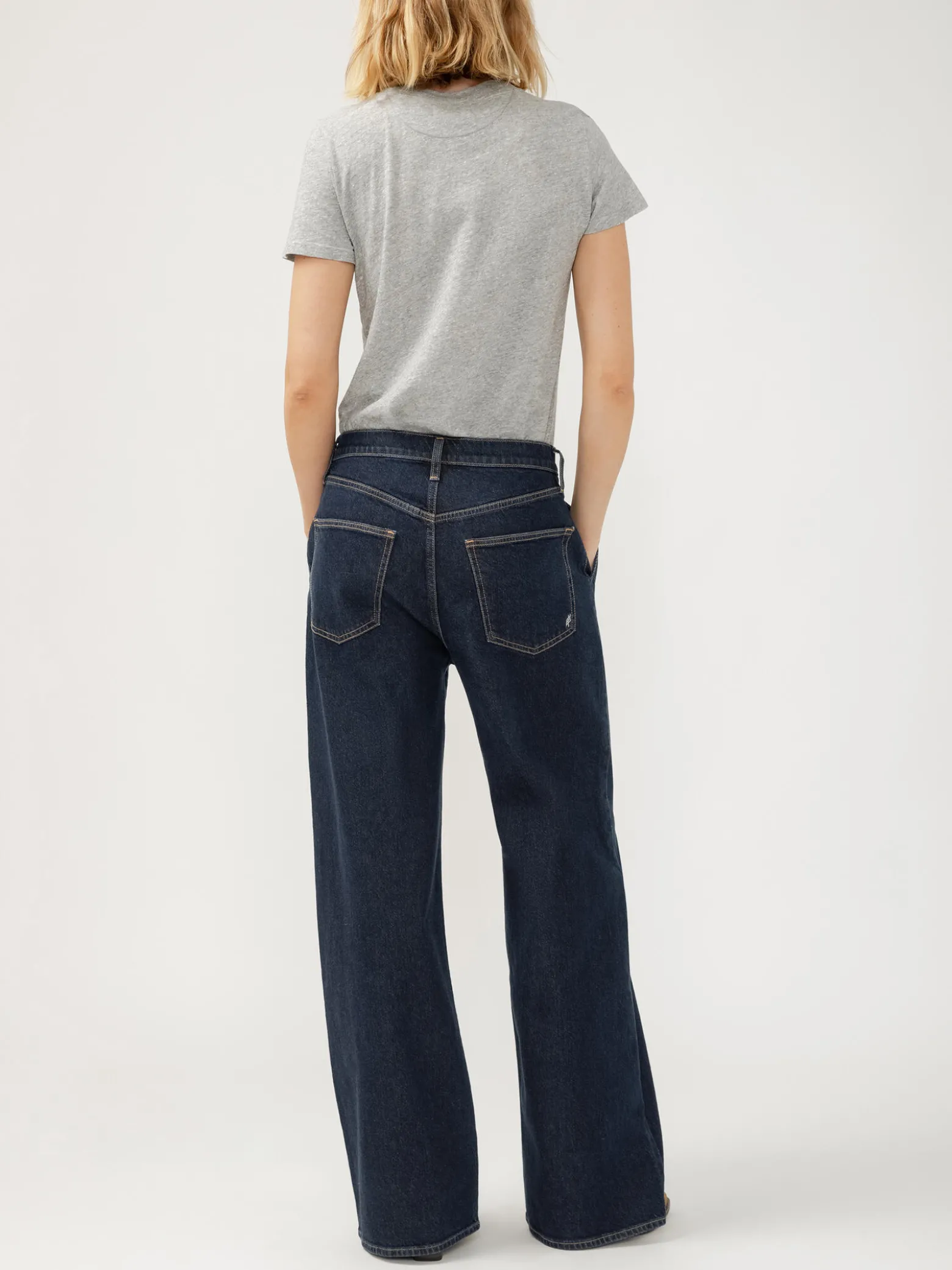 High Rise Pleated Trouser Leg Jeans