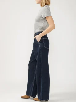 High Rise Pleated Trouser Leg Jeans