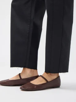 High Rise Slim Barrel Leg Coated Jeans