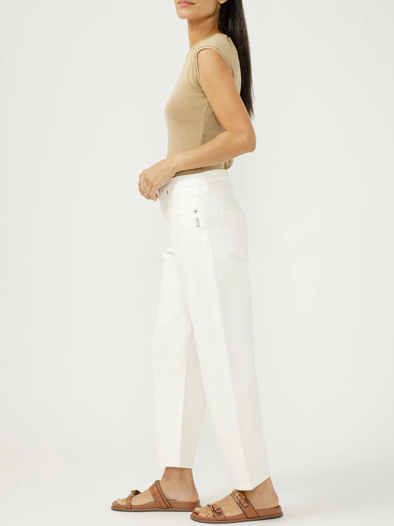 High Rise Slim Barrel Leg Jeans