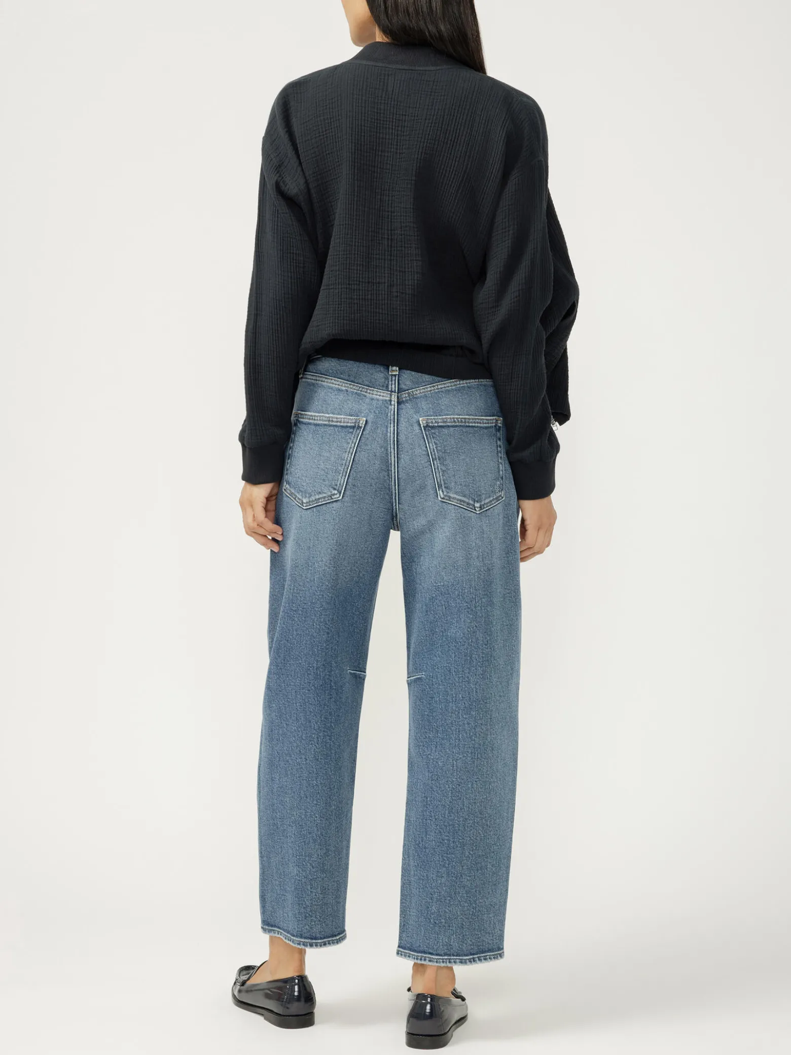 High Rise Slim Barrel Leg Jeans