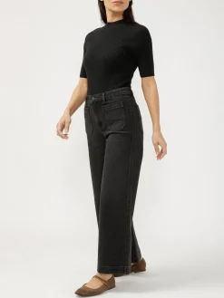 High Rise Wide Leg Ankle Jeans