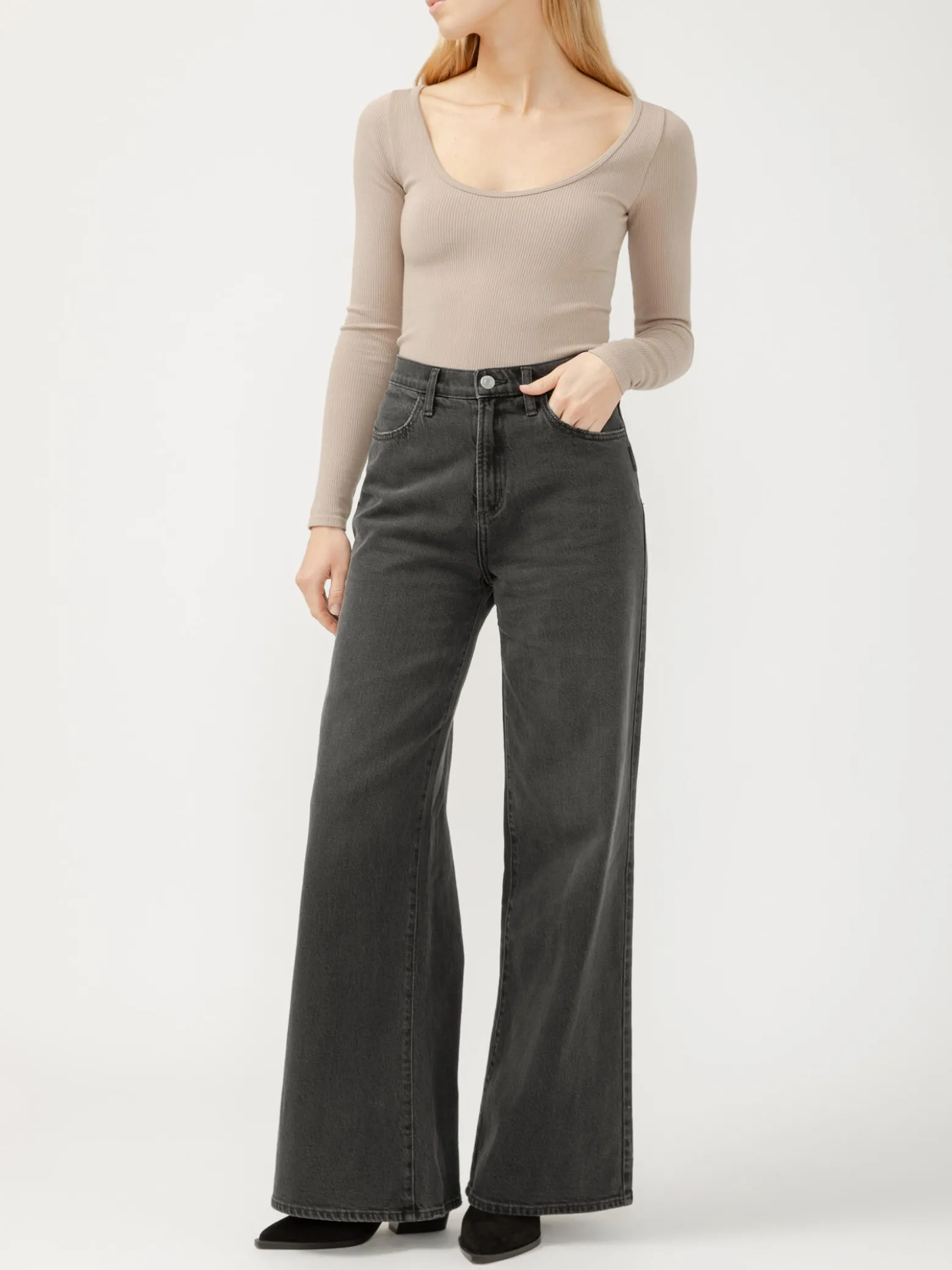 Highly Desirable High Rise Ultra Wide Leg Jeans