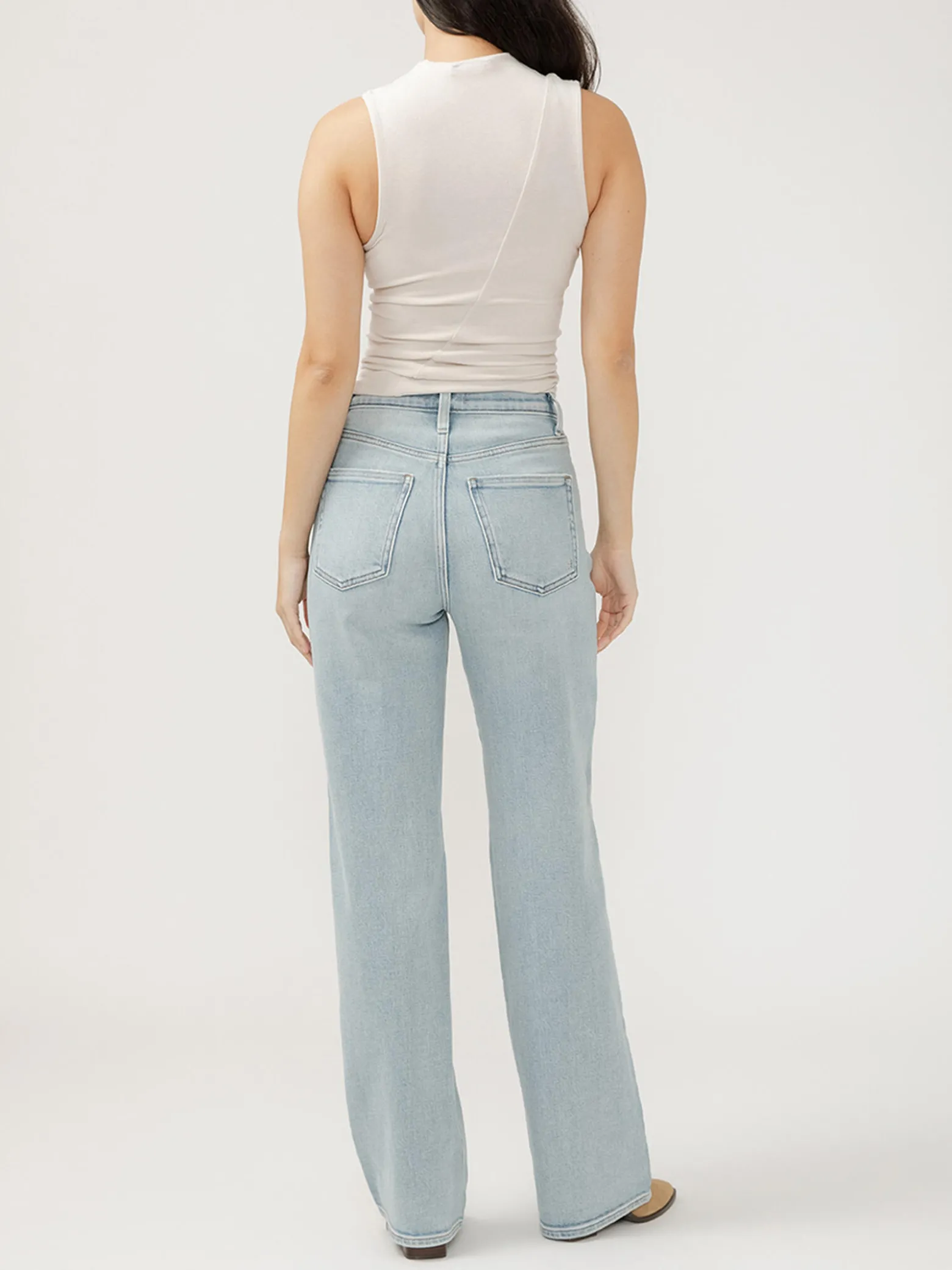 Highly Desirable High Rise Trouser Leg Jeans