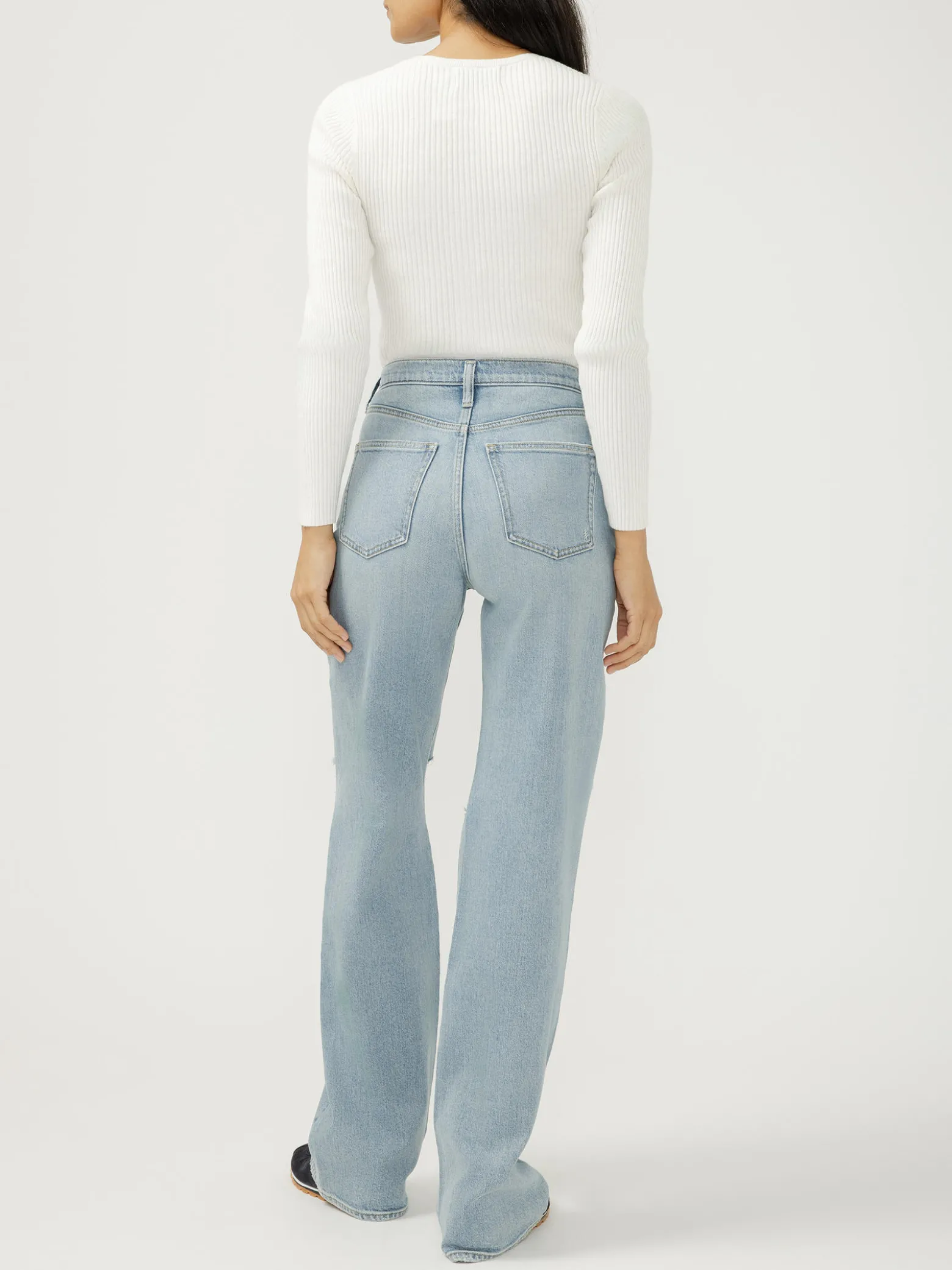 Highly Desirable High Rise Trouser Leg Jeans