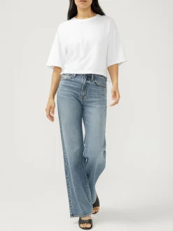 Highly Desirable High Rise Trouser Leg Jeans