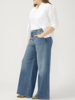 Highly Desirable High Rise Wide Leg Jeans Plus Size