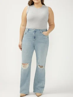 Highly Desirable High Rise Trouser Leg Jeans Plus Size