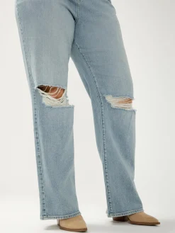 Highly Desirable High Rise Trouser Leg Jeans Plus Size