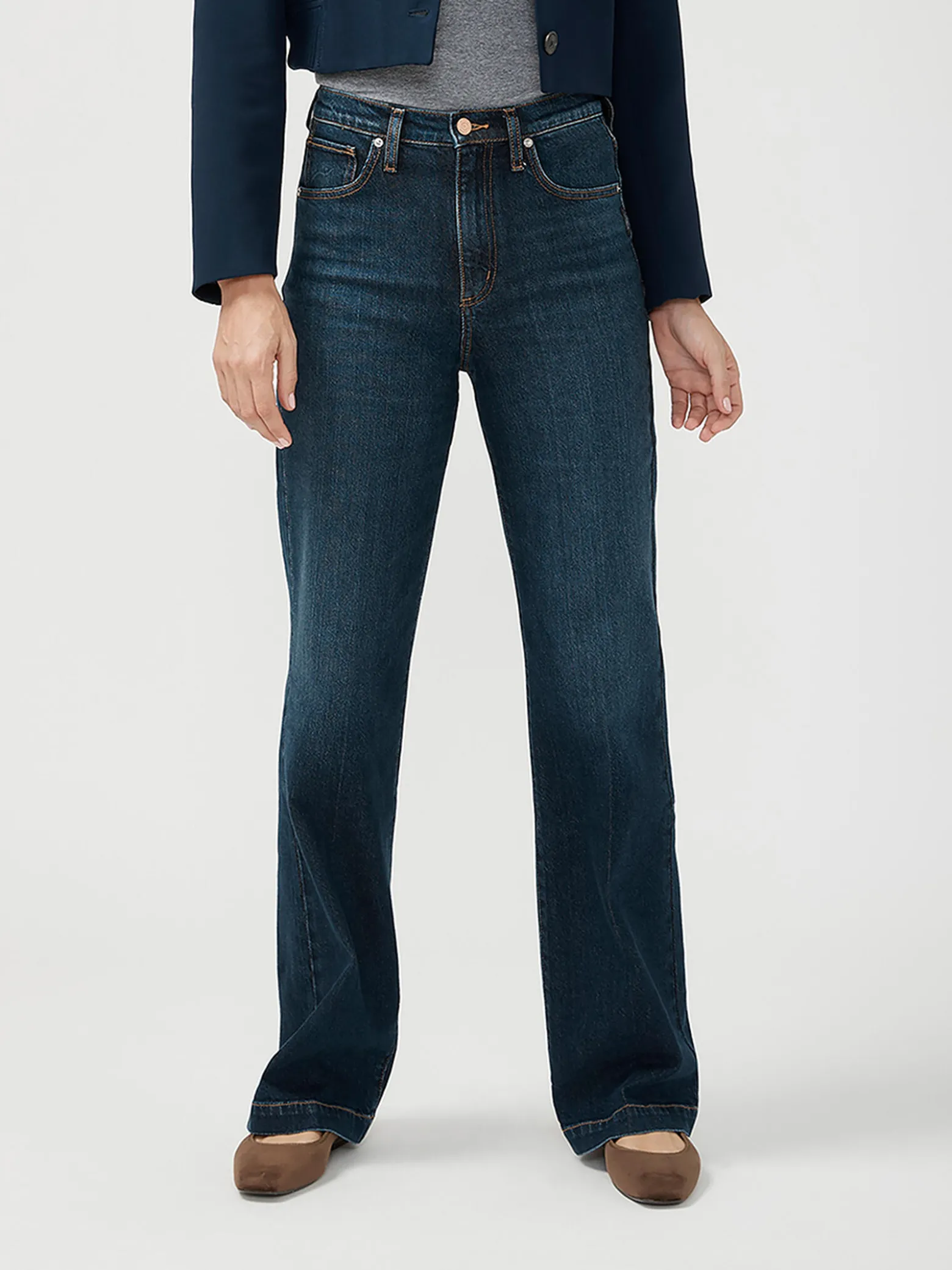 Highly Desirable High Rise Trouser Leg Jeans