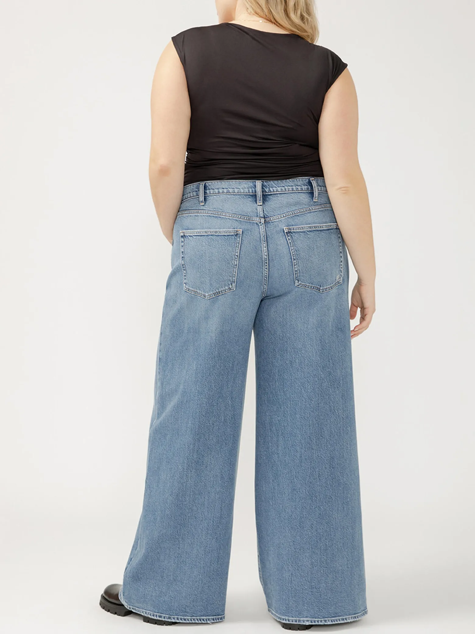 Highly Desirable High Rise Ultra Wide Leg Jeans Plus Size