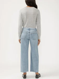 Isbister High Rise Angled Seam Wide Leg Ankle Jeans