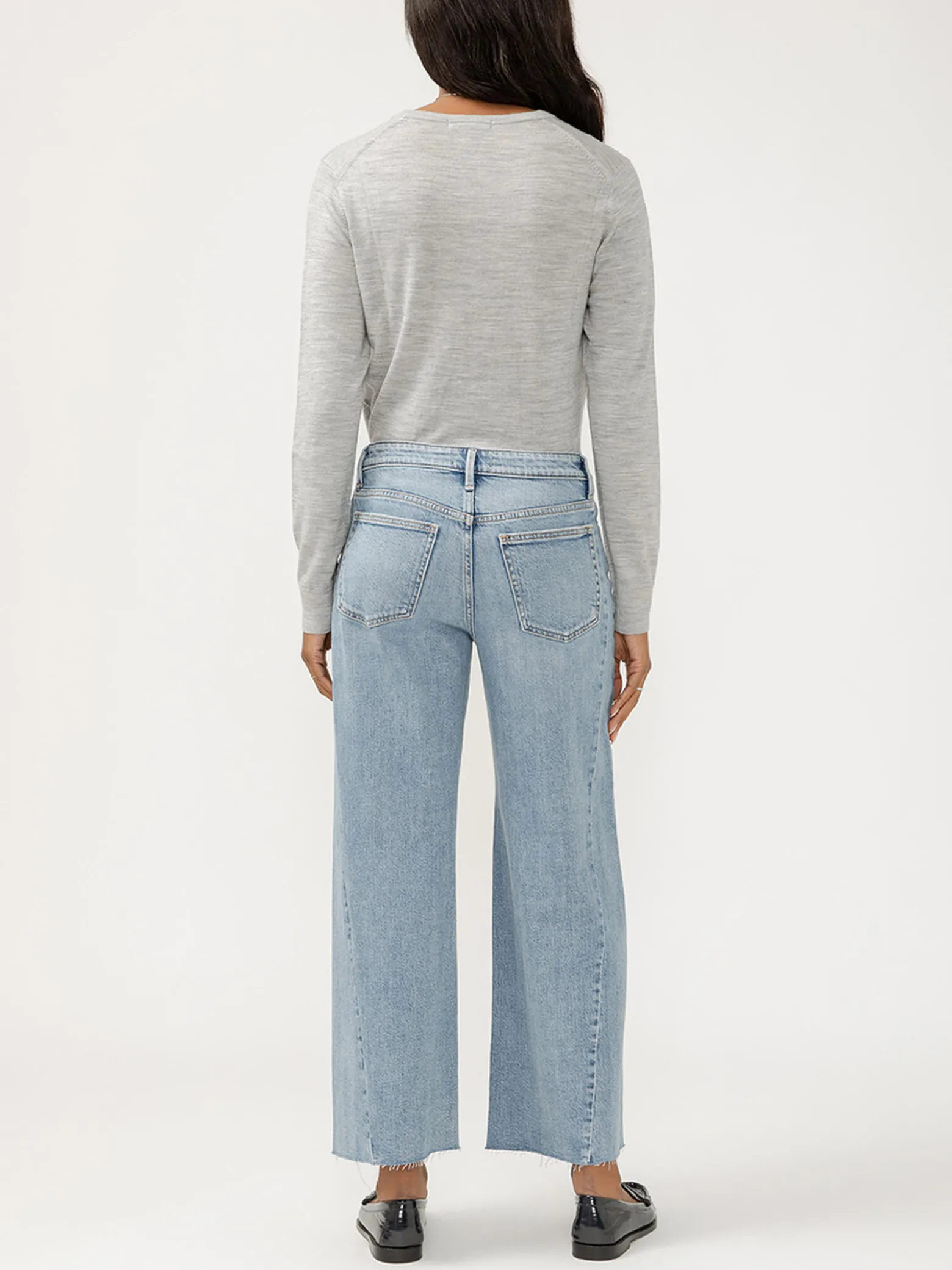 Isbister High Rise Angled Seam Wide Leg Ankle Jeans