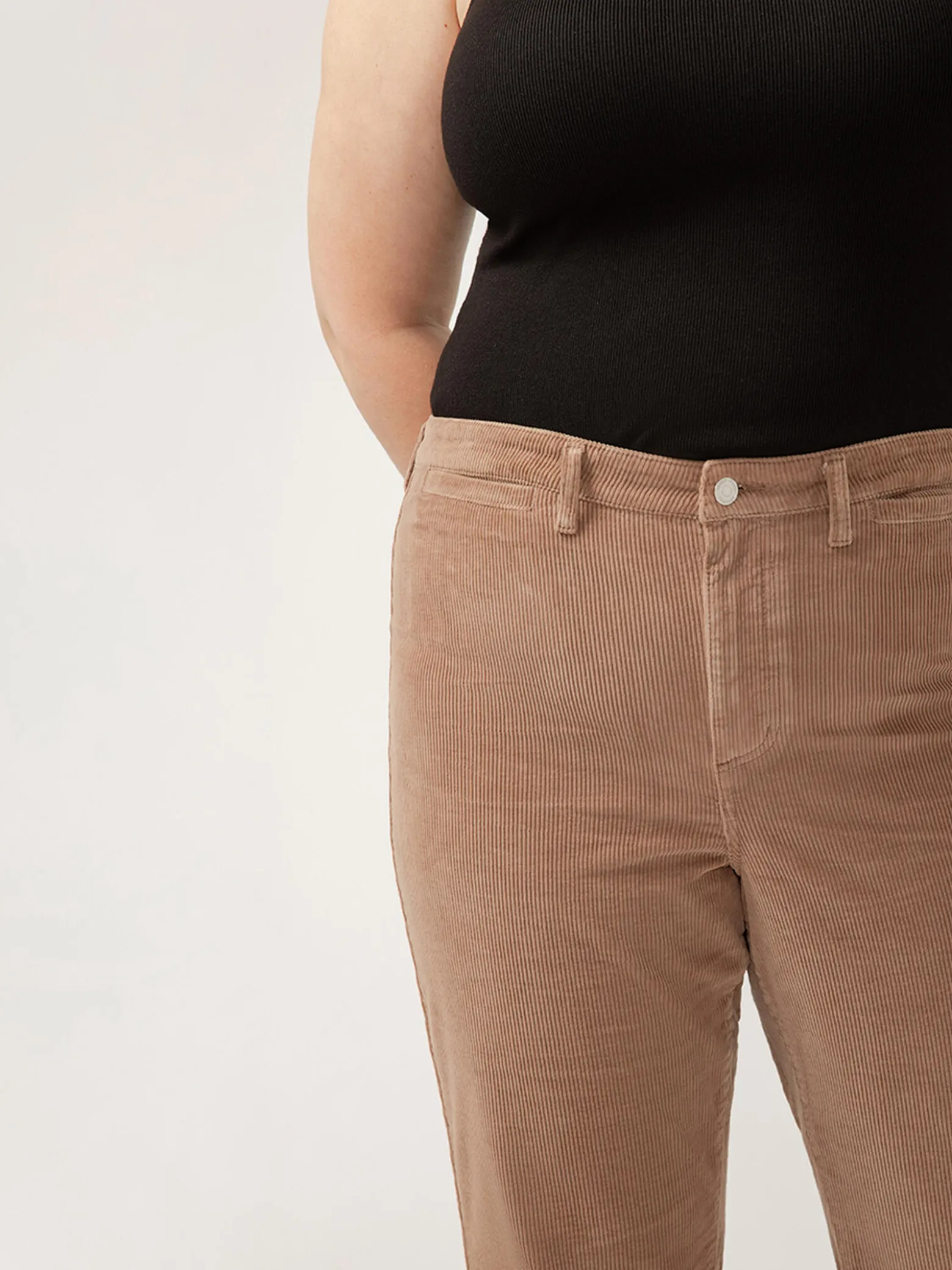 Isbister High Rise Flare Leg Corduroy Pant Plus Size